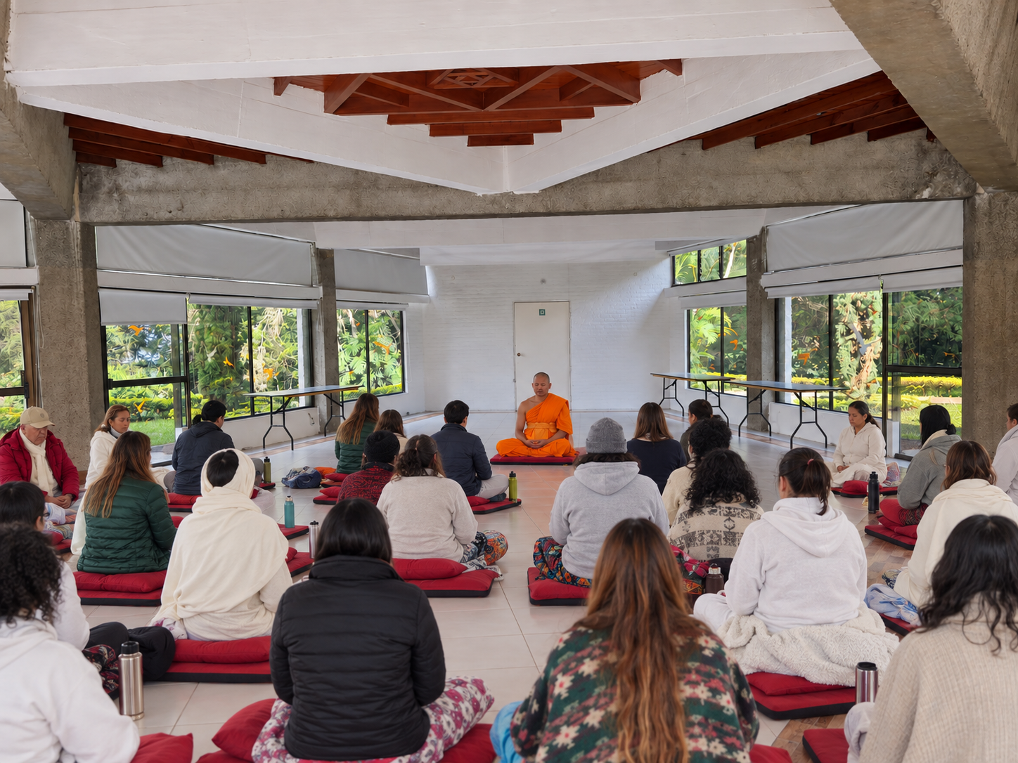 Sesión de meditación grupal